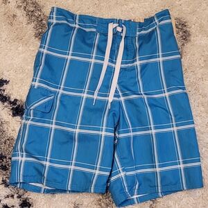🔥2For$20 Mens OP Boardshorts Blue & White Size Small  22" Outseam NEW